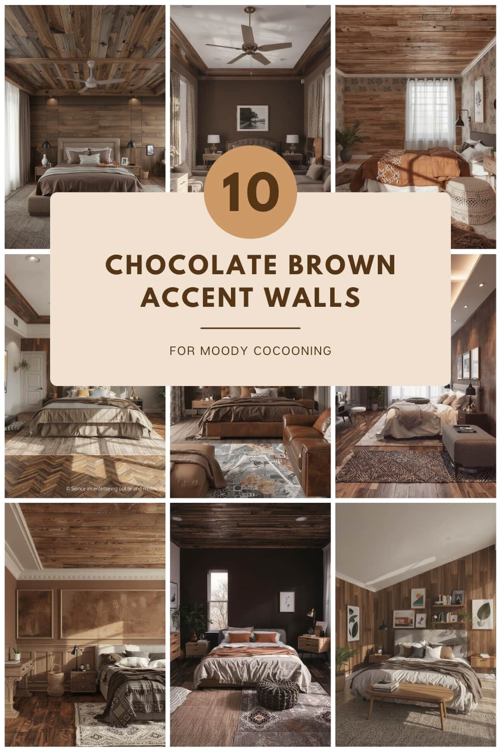10 chocolate brown accent walls for creating a moody cocooning bedroom atmosphere