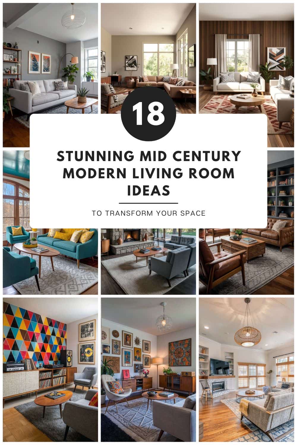 18 mid-century modern living room ideas showcasing stylish and functional design elements