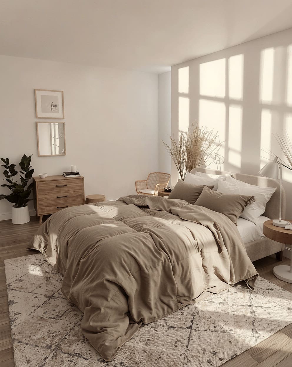 Cozy bedroom with a perfectly sized weighted blanket providing comfort and relaxation