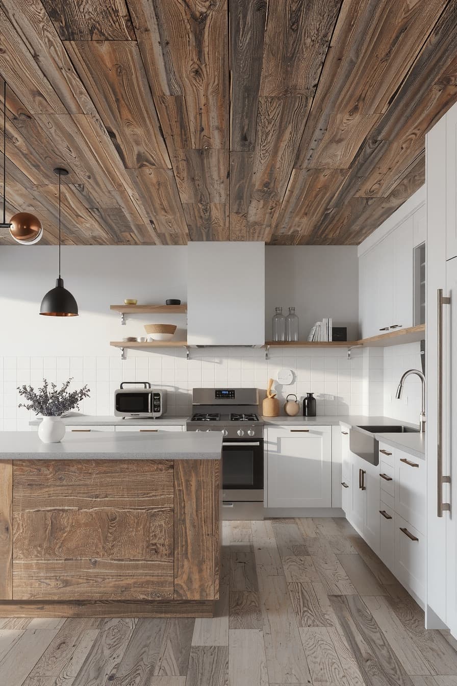 Minimalist kitchen with clean lines, neutral colors, and hidden storage solutions