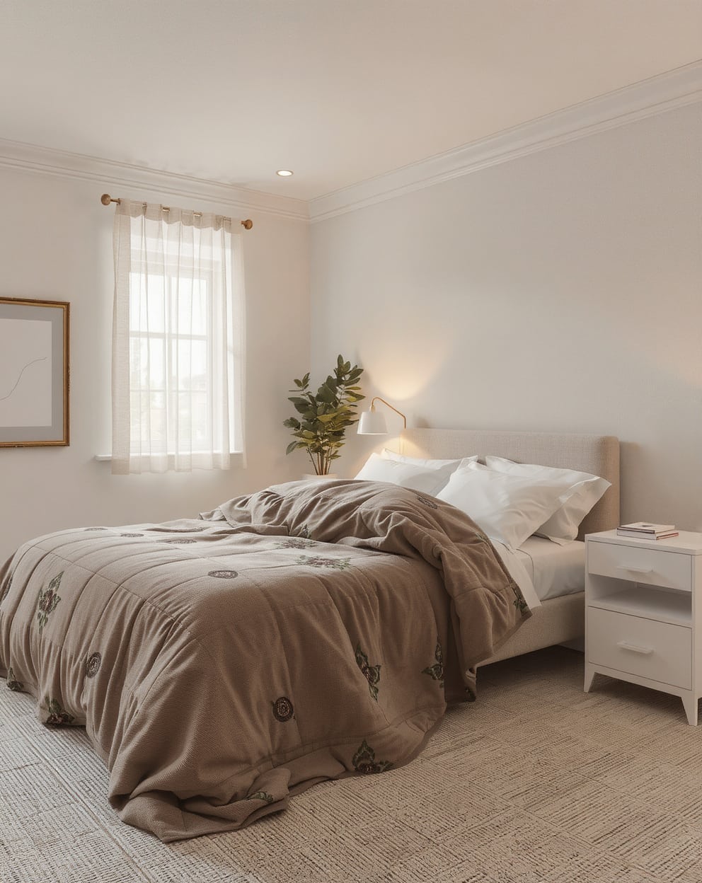 Cozy bedroom with a weighted blanket providing comforting pressure for relaxation
