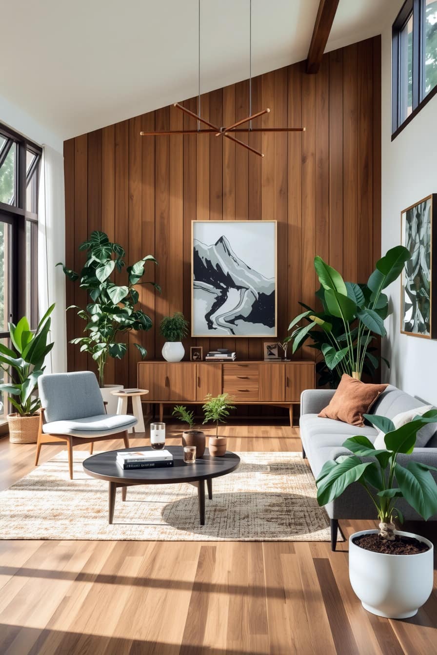 Incorporate plants into mid century modern design for a fresh, organic touch