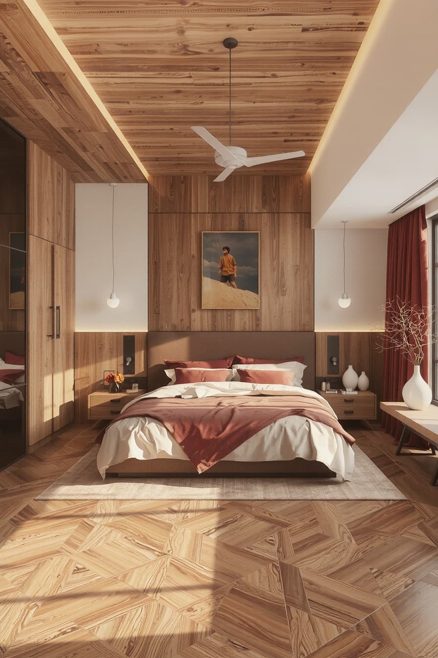 Rich Burgundy and Warm Gold for a Luxurious and Cozy Bedroom