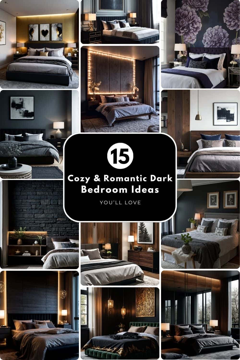 15+ Cozy & Romantic Dark Bedroom Ideas You’ll Love for a Relaxing and Intimate Atmosphere