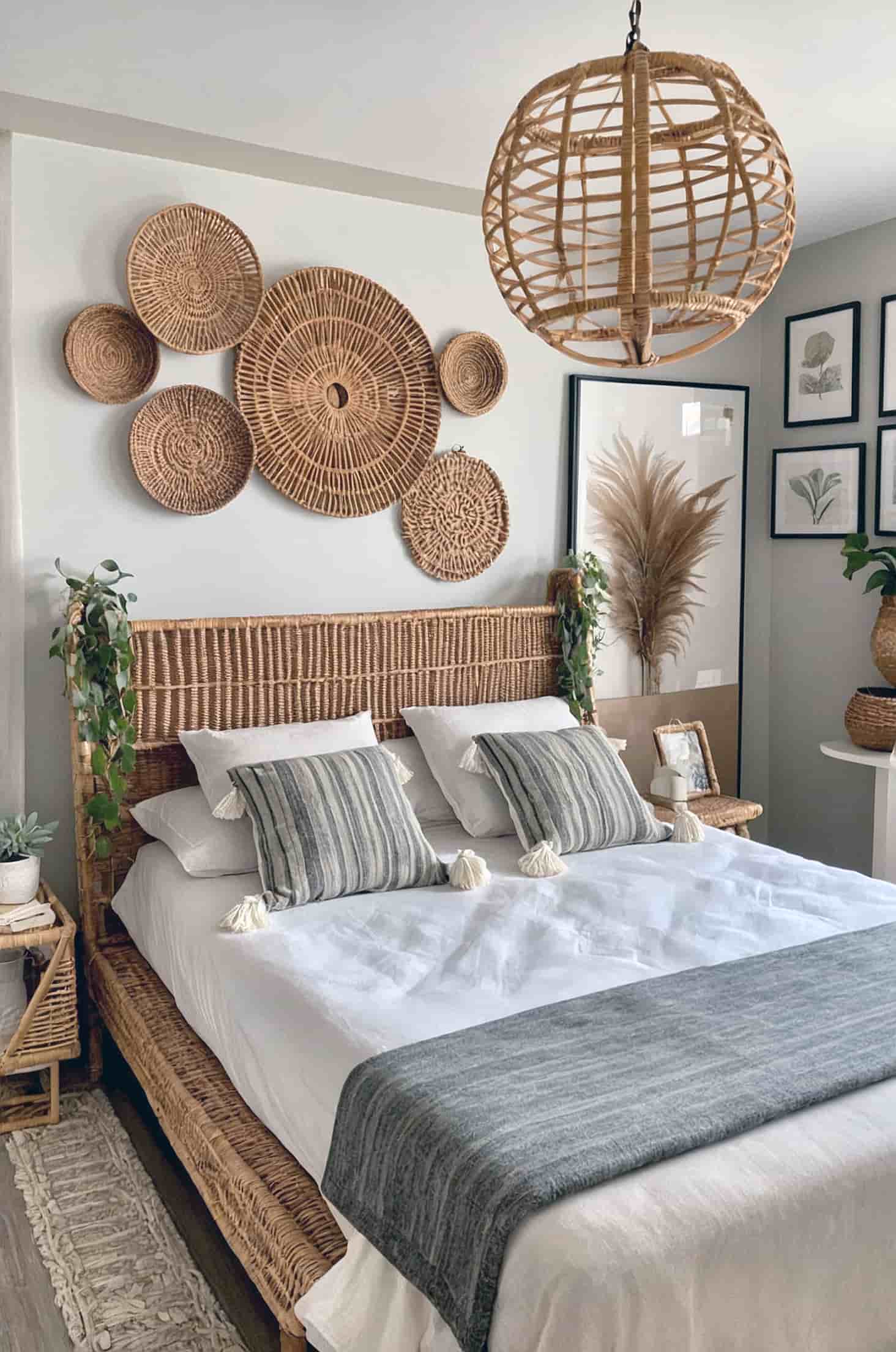 Add rustic charm and sustainability with wicker decor in your bedroom