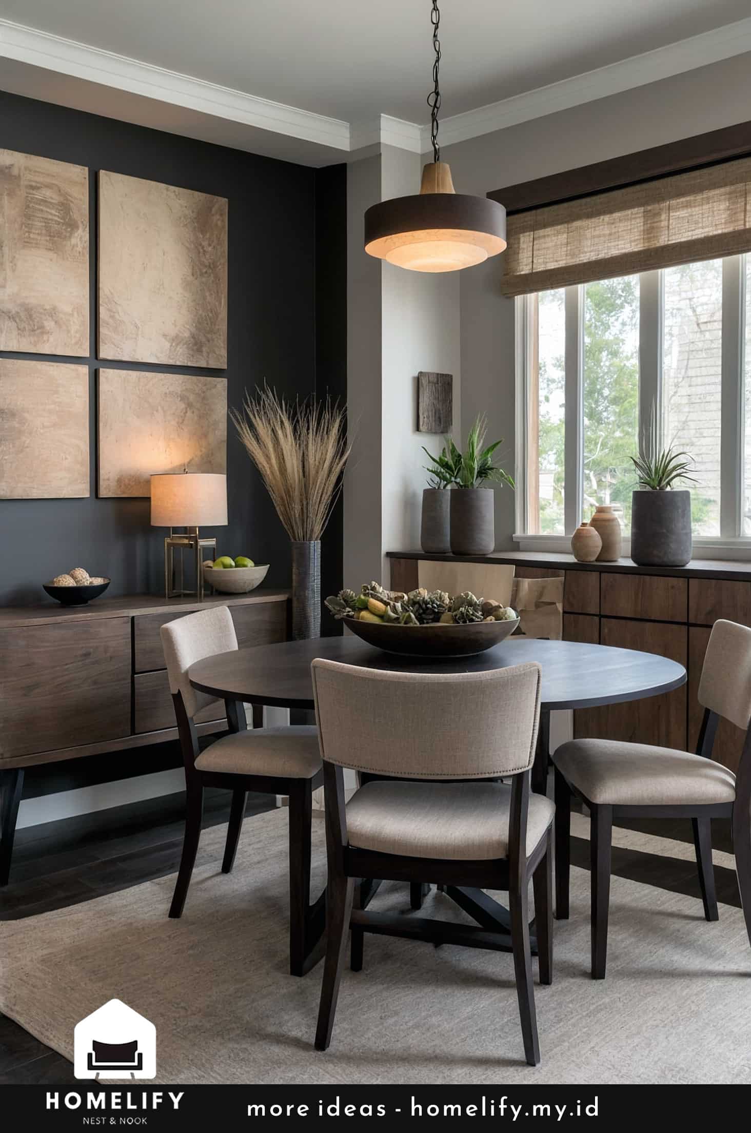 Artistic dining room with modern gallery furniture
