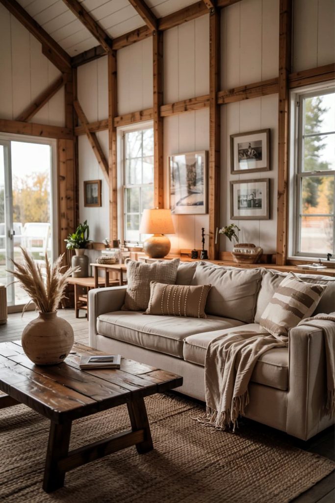 Barndominium living room accessories personal style & warmth