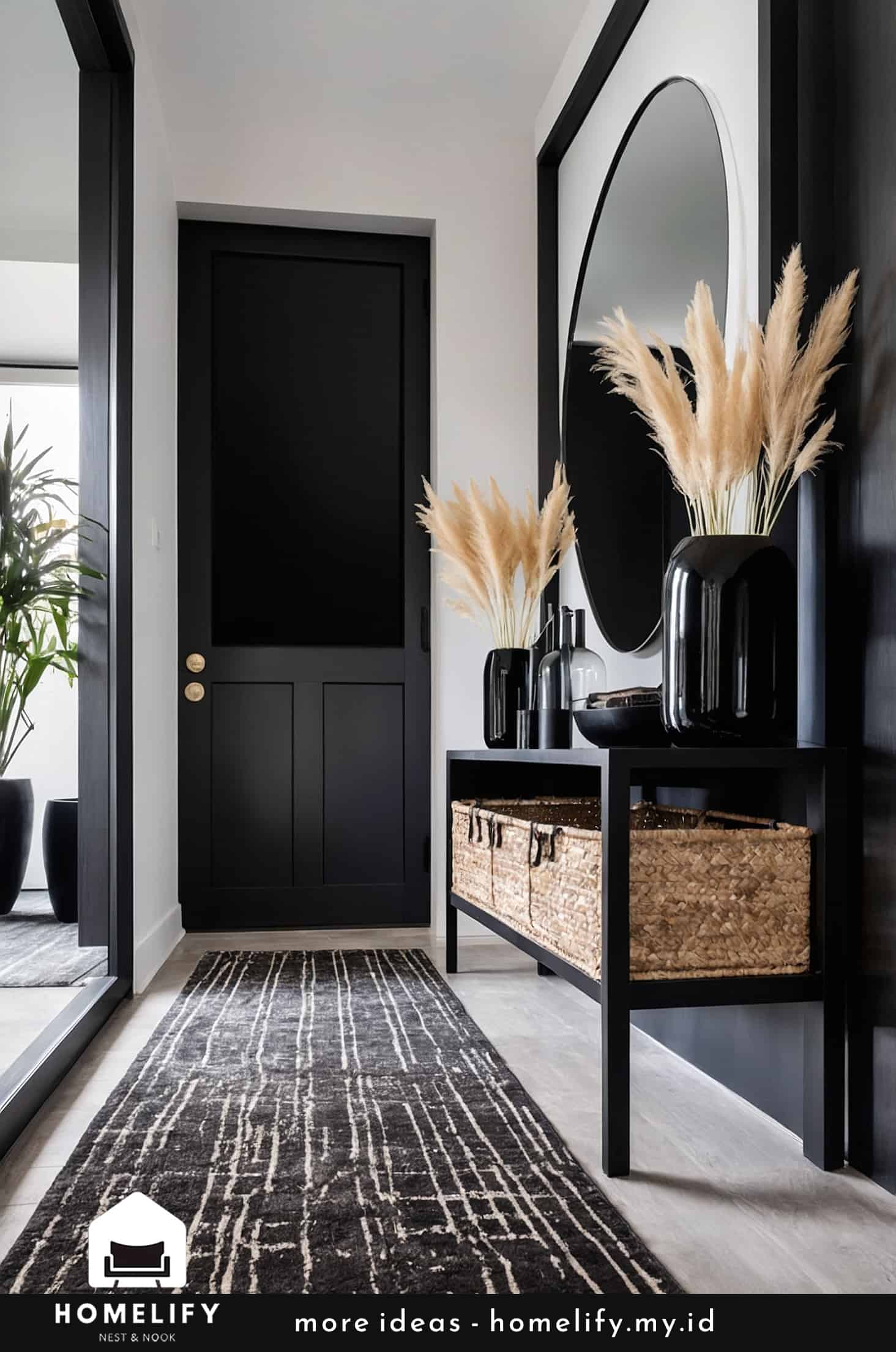 Bold and stylish entryway design with modern, industrial touches