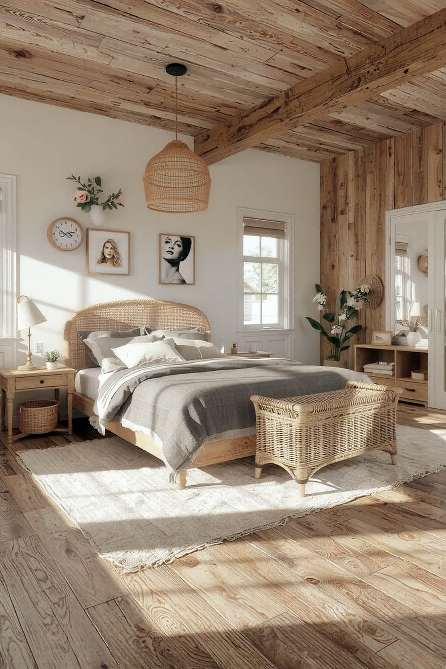 Bring natural charm to your spring bedroom with wicker
