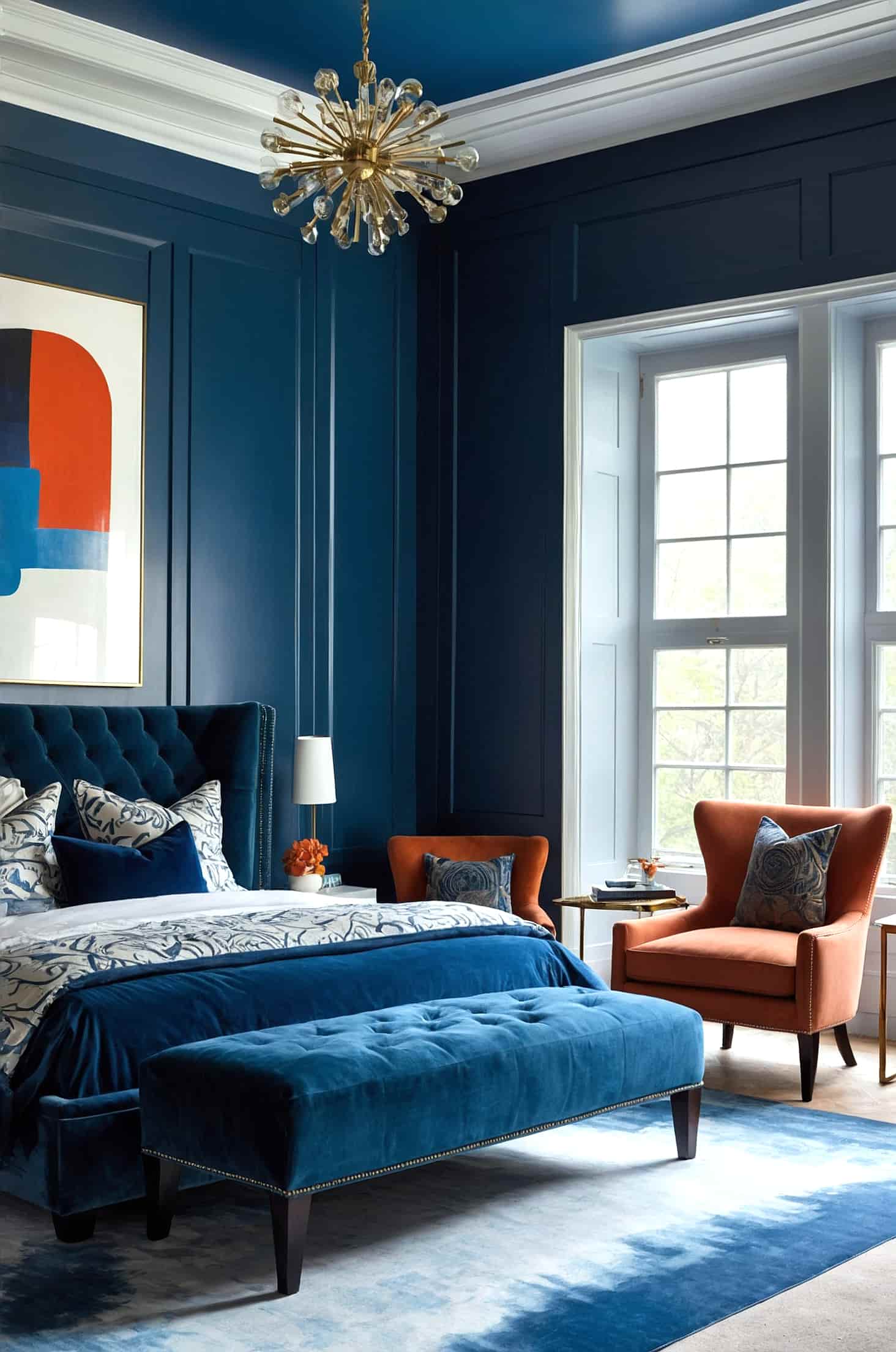 Bring style and serenity to your bedroom with a contemporary blue makeover