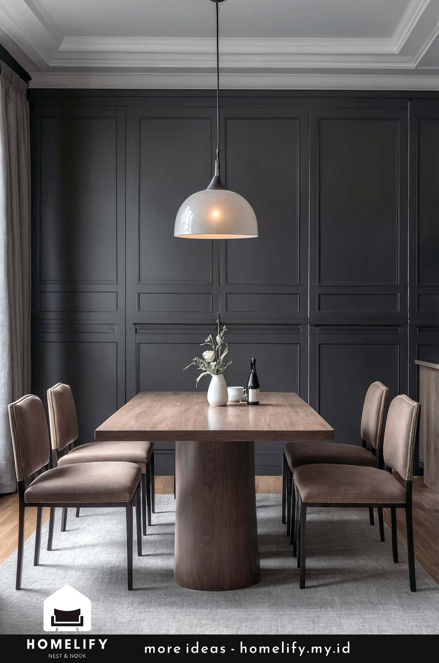 Chic dining room french provincial furniture moody monochrome