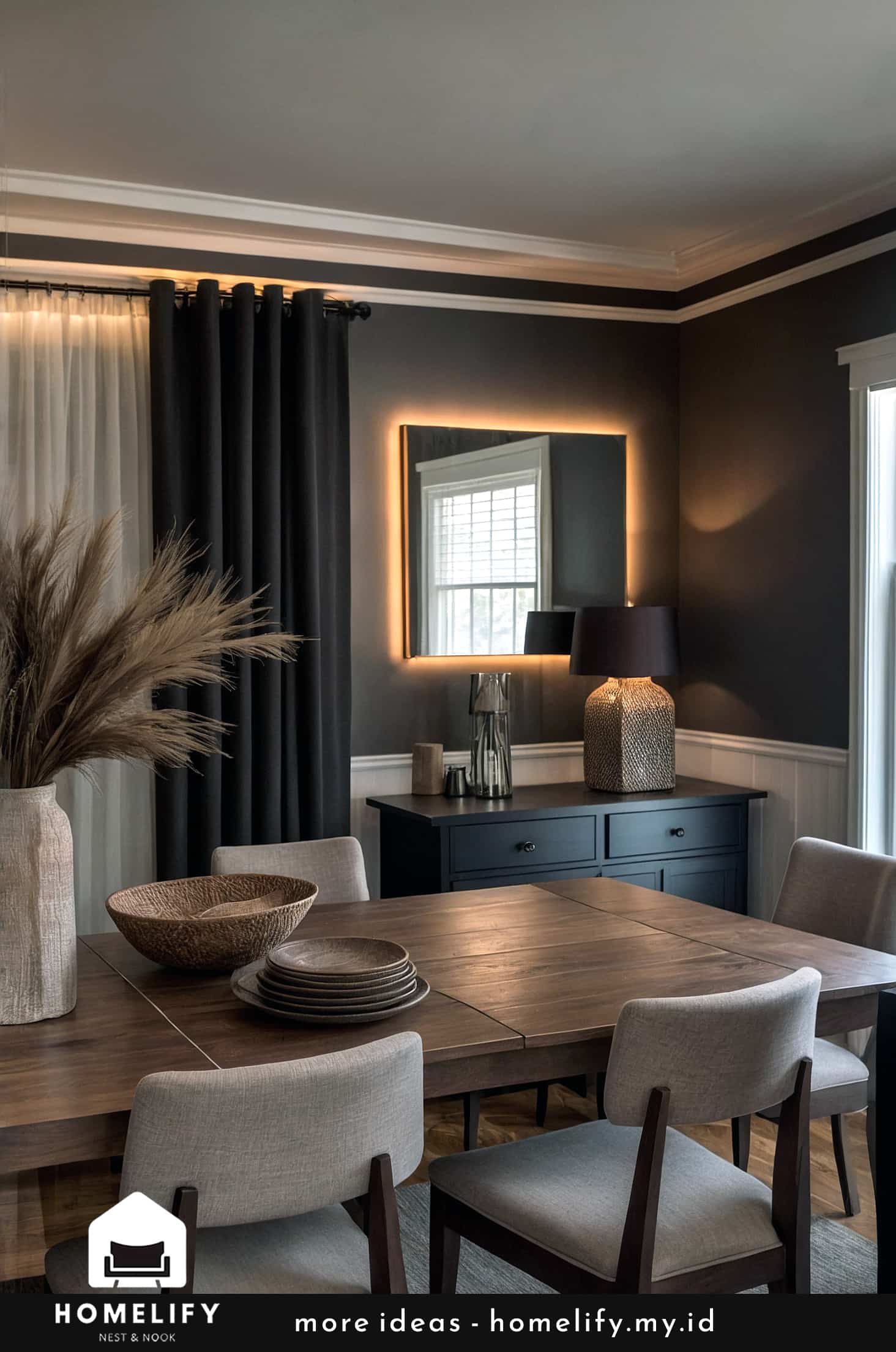 Chic dining room lantern lighting tiffany chandeliers dark muted colors