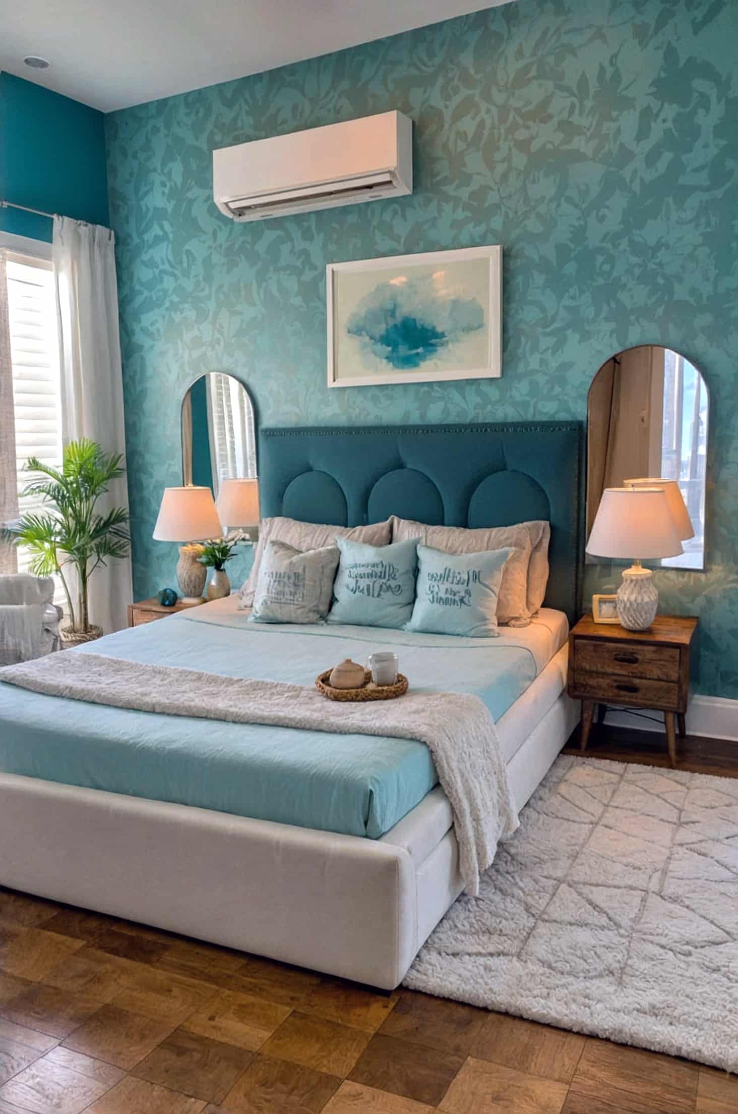 Create a balanced bedroom with harmonious design and calming colors