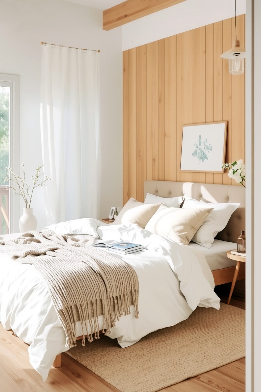 Create a cozy and breathable spring bedroom with light bedding