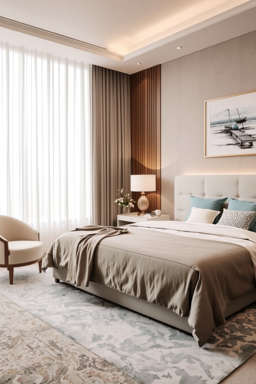 Create a fresh spring vibe with a styled headboard in your bedroom