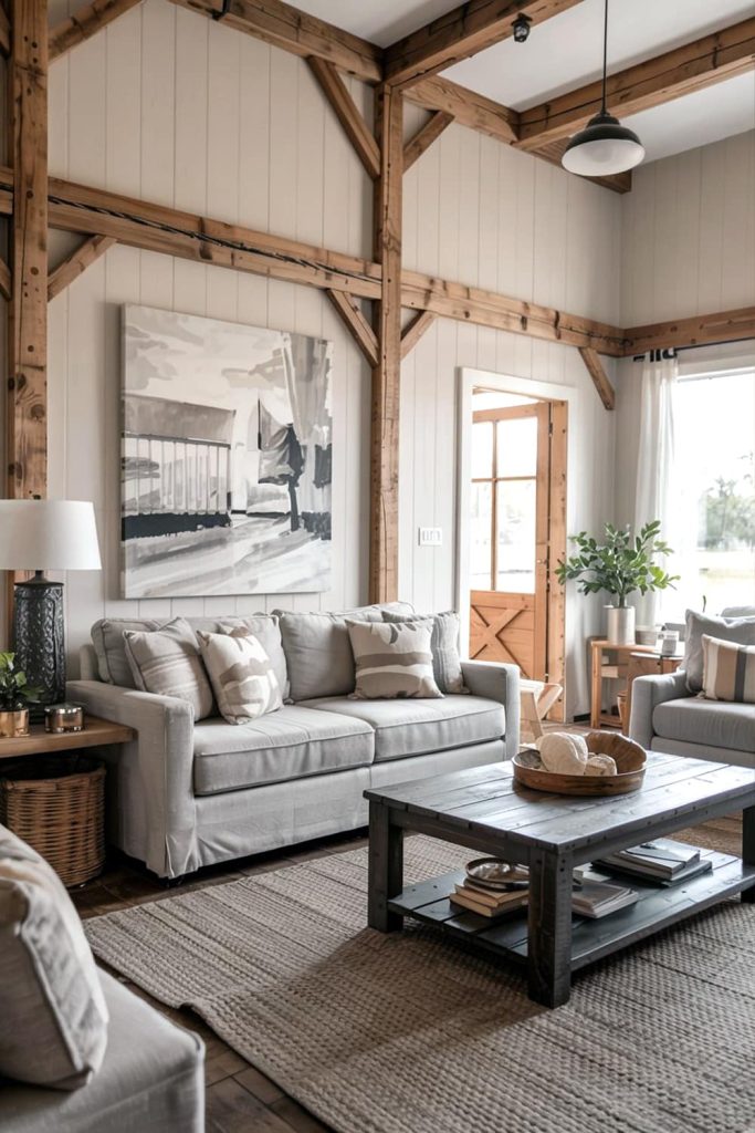 Creating a serene barndo living room with textural neutrals