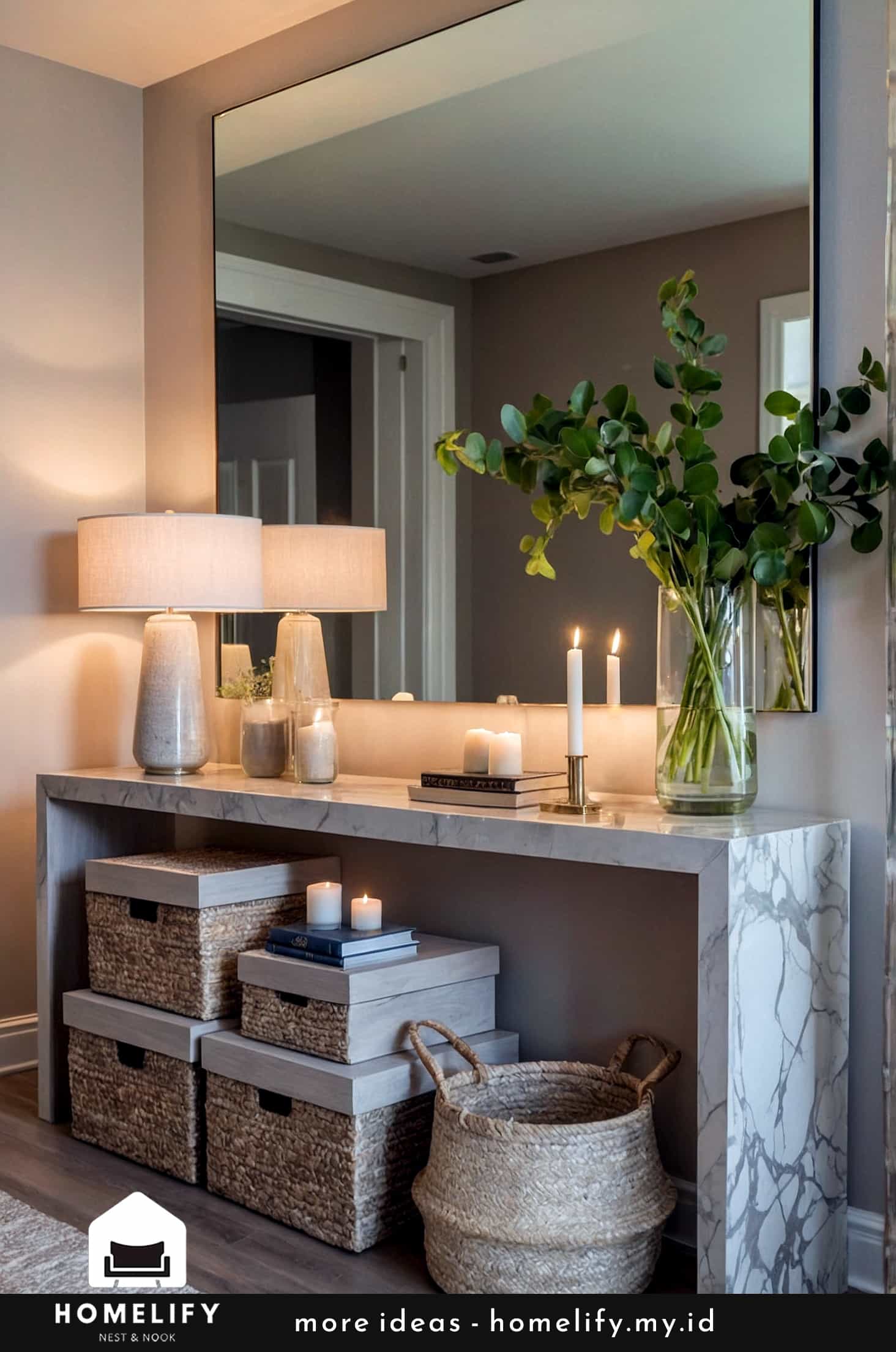Elegant minimalism sophisticated entryway design with modern luxury