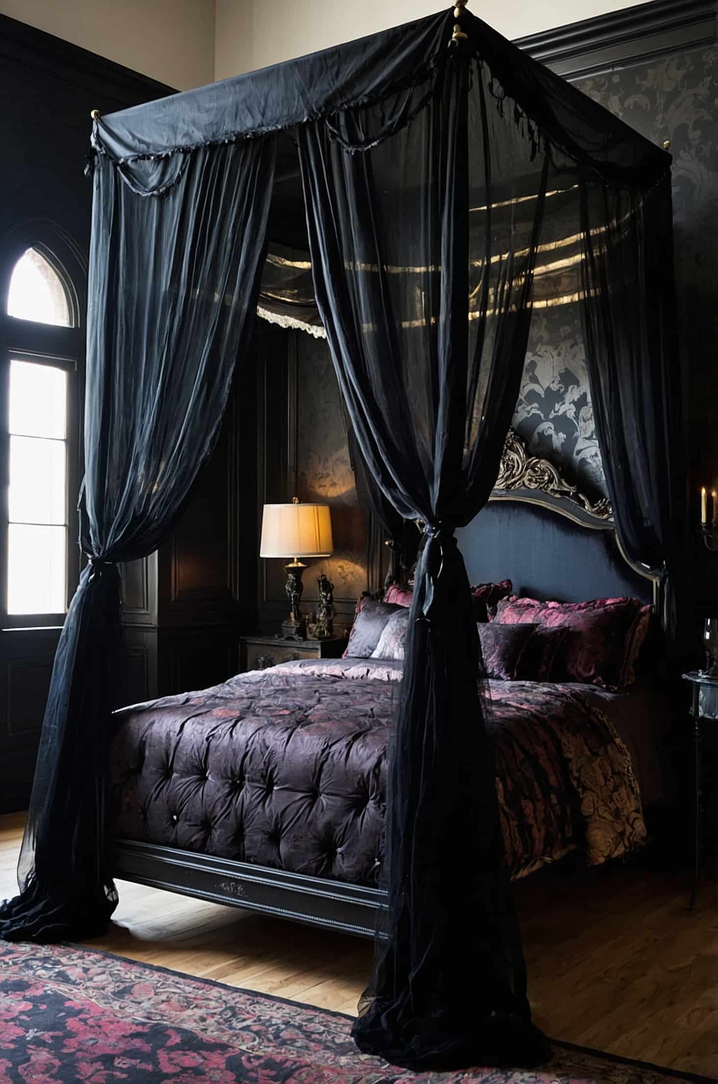 Elevate your bedroom with a gothic inspired bed canopy