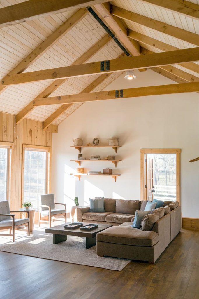 Functional & beautiful barndominium living room layouts