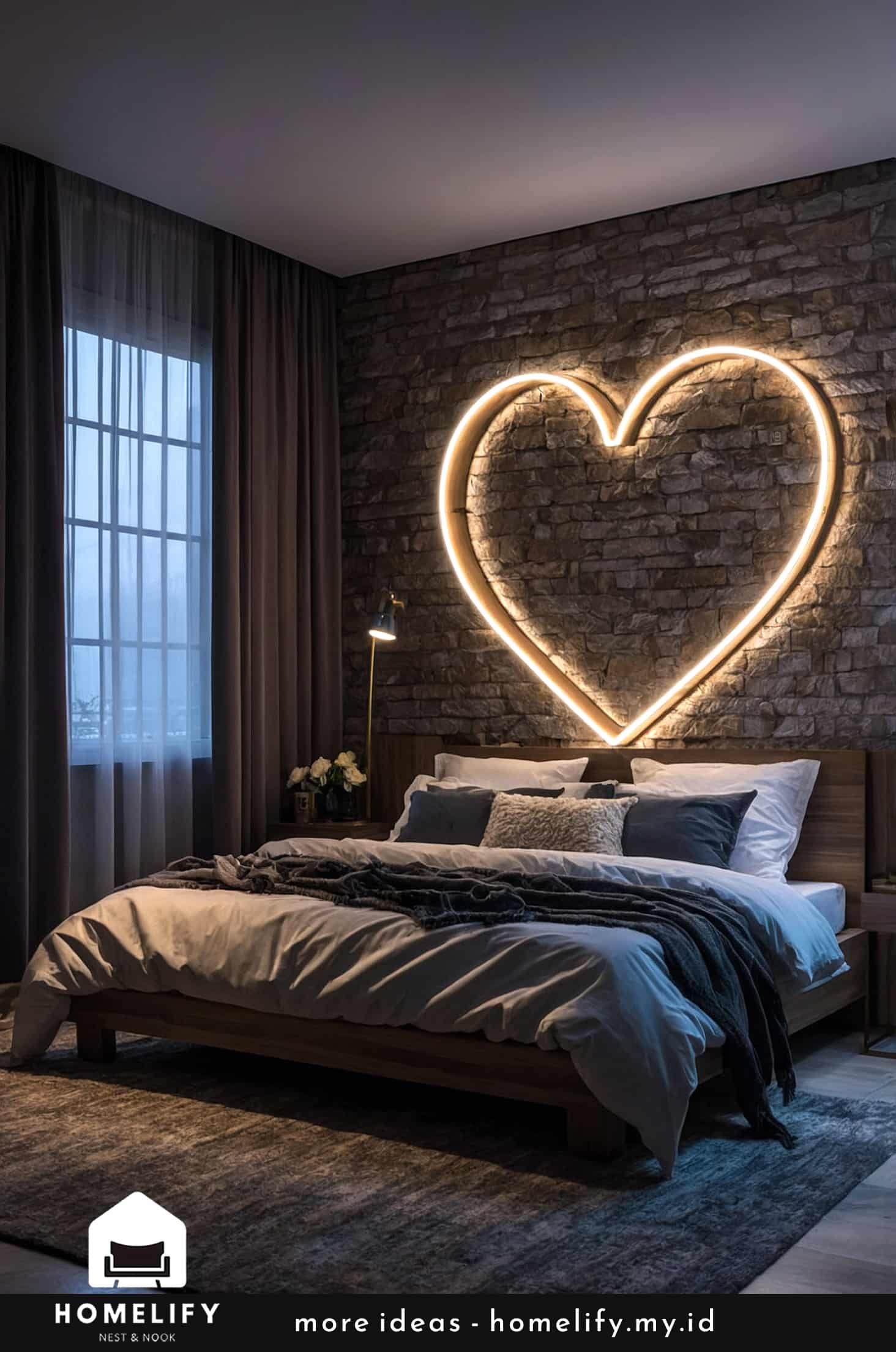 Led signs a perfect focal point for a modern bedroom