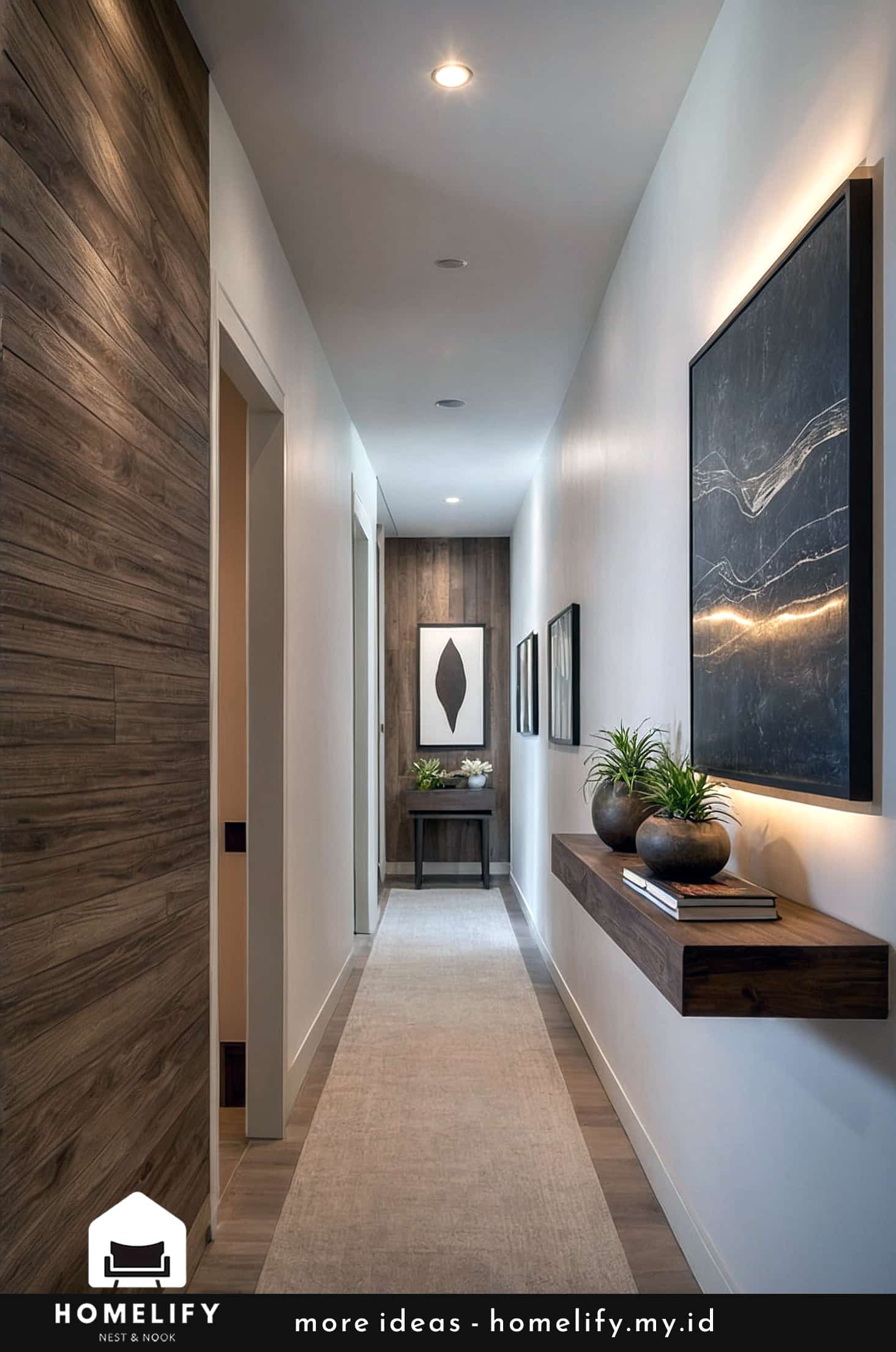 Minimalist hallway design with sleek and subtle elements