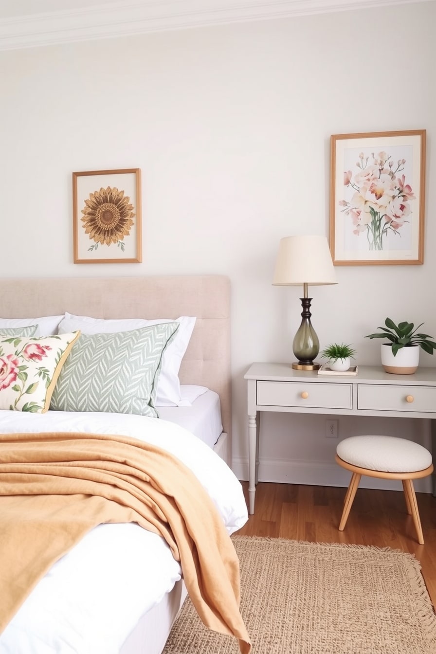 Mix modern and vintage bedroom pieces for a fresh spring look