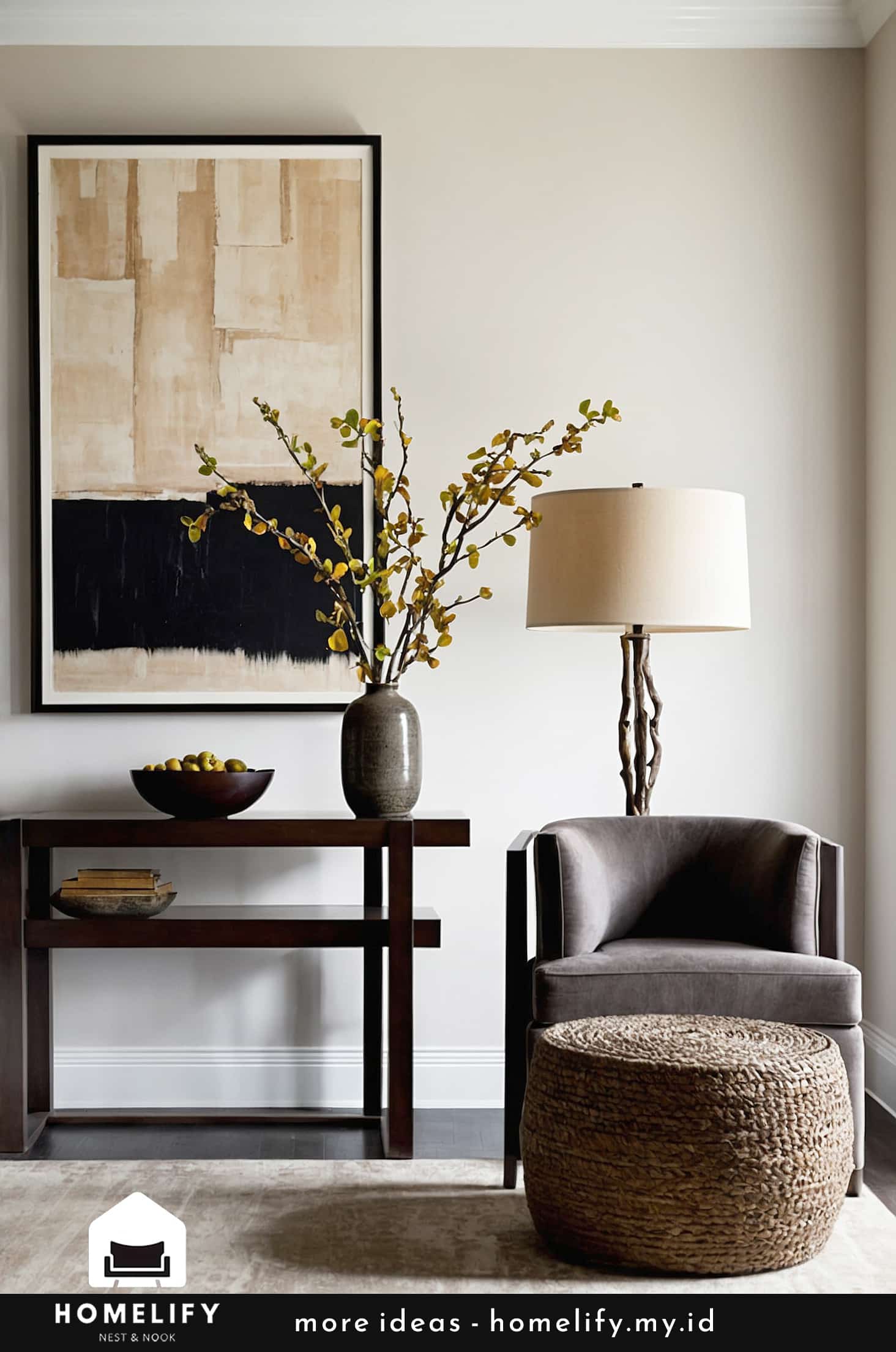 Modern and artistic entryway design with bold statements and soft textures