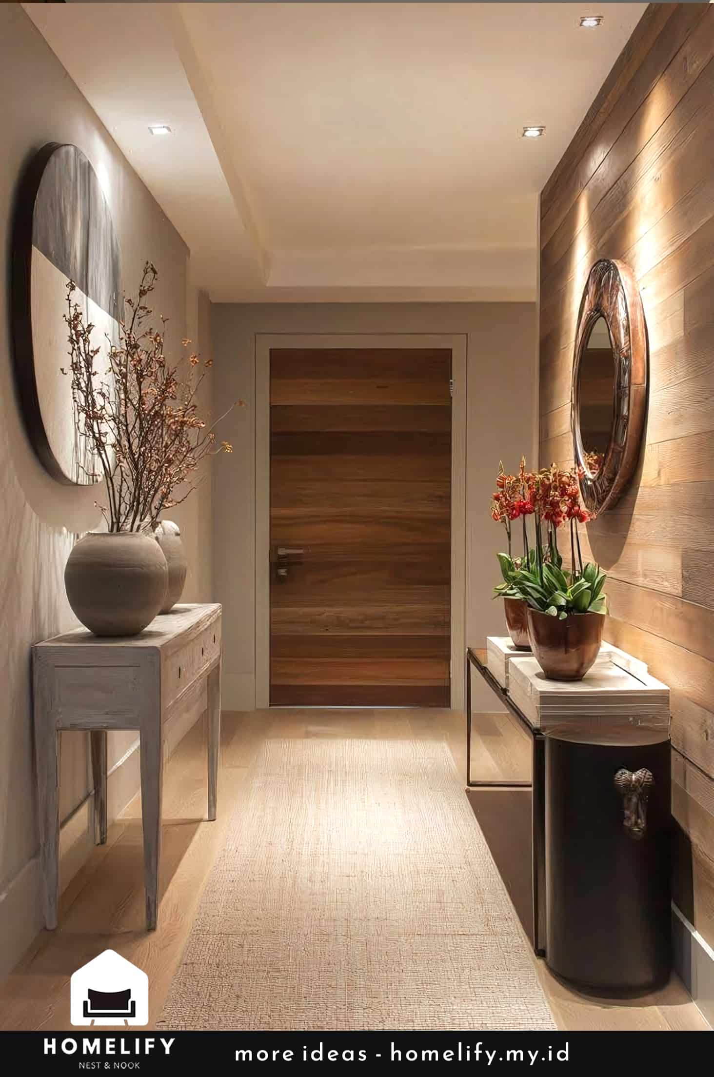 Natural elegance in hallway design with modern simplicity