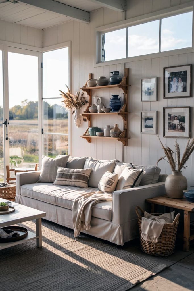 Personal touches for your barndominium living room