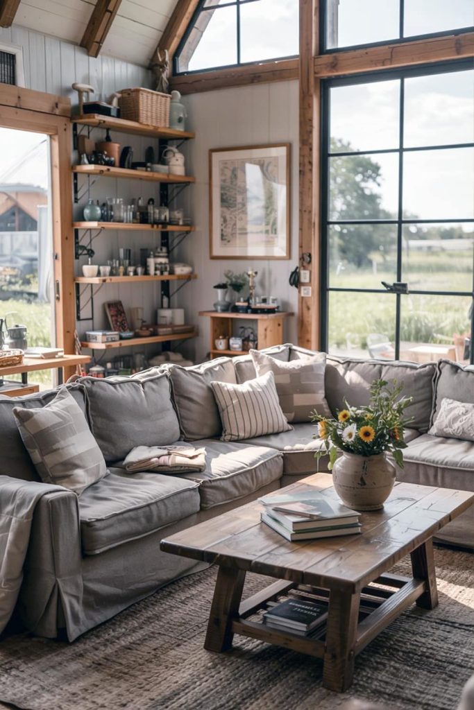 Reclaimed wood & smart storage for barndominium living