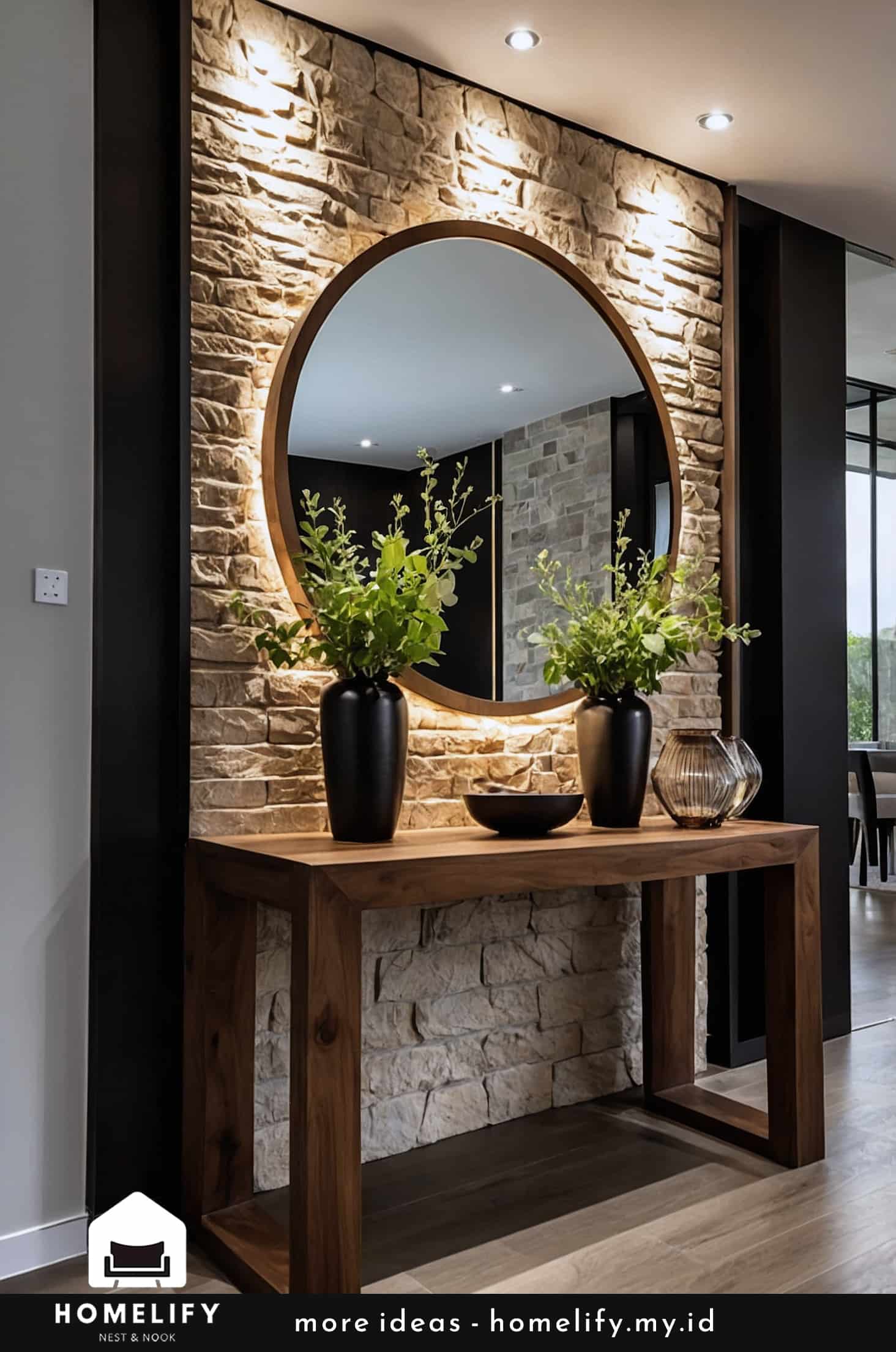 Refined and elegant entryway with natural elements