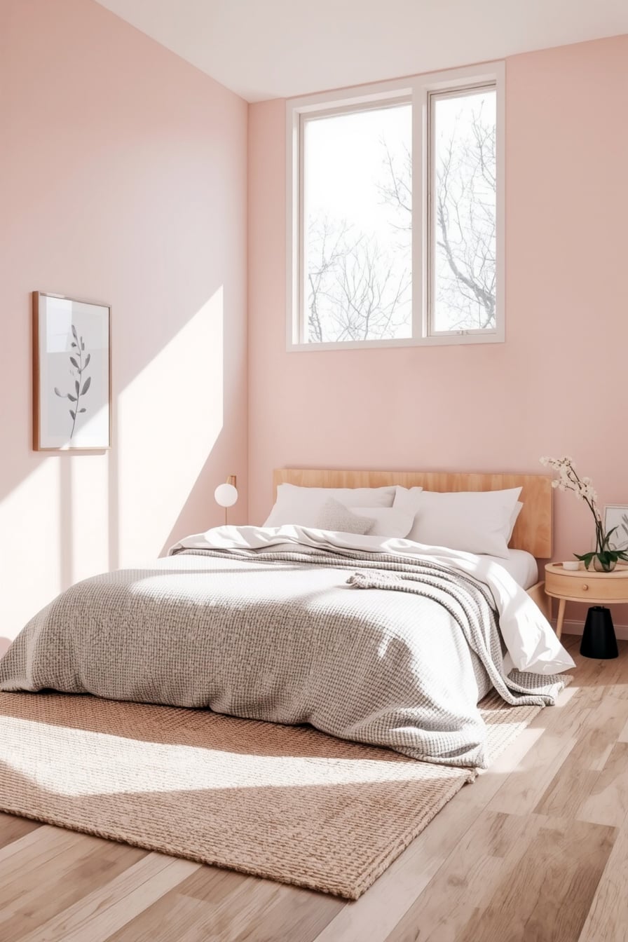 Refresh your space with soft blush pink accents for a spring bedroom makeover