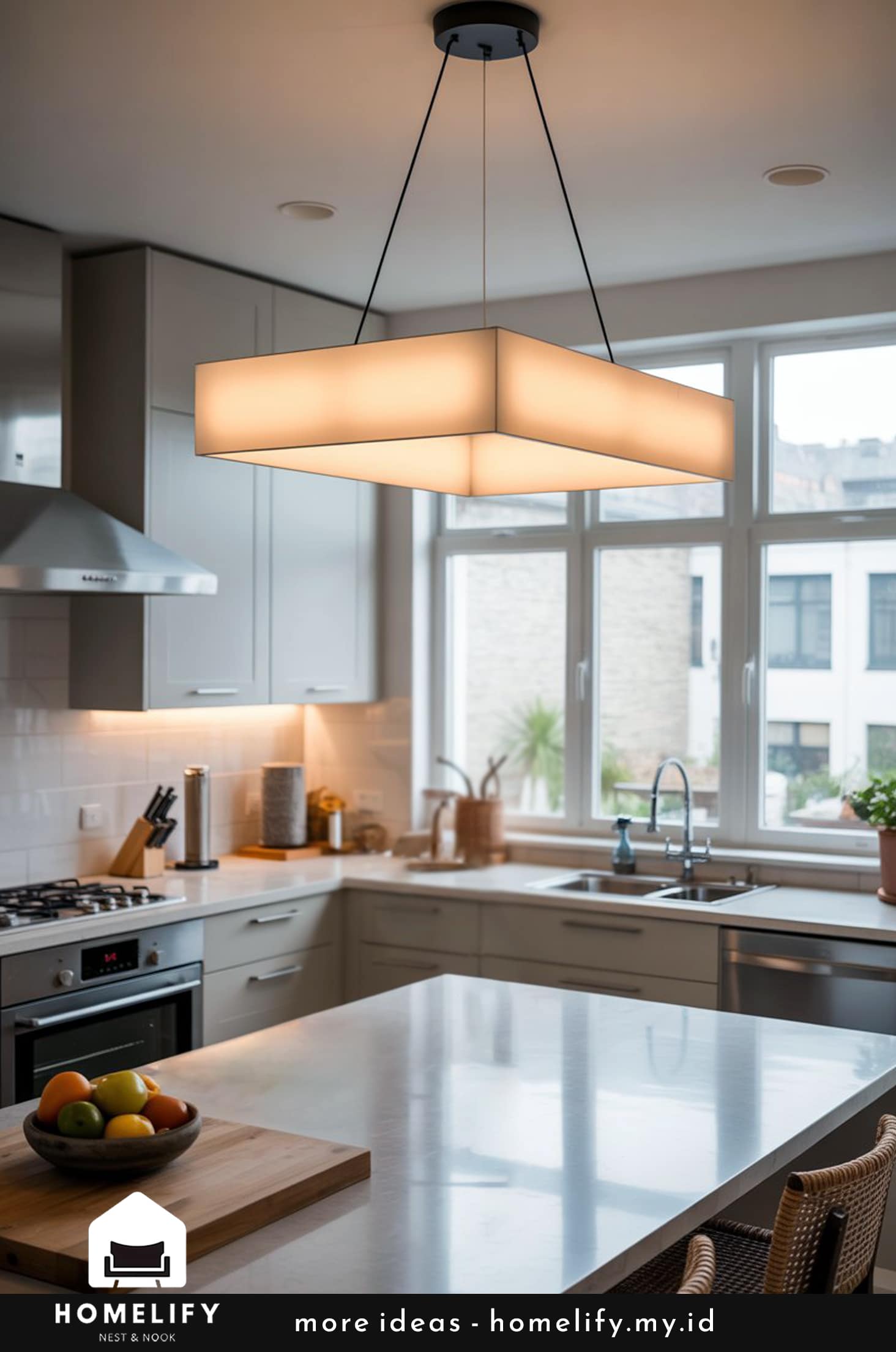 Sculptural lighting a bold feature in contemporary kitchens