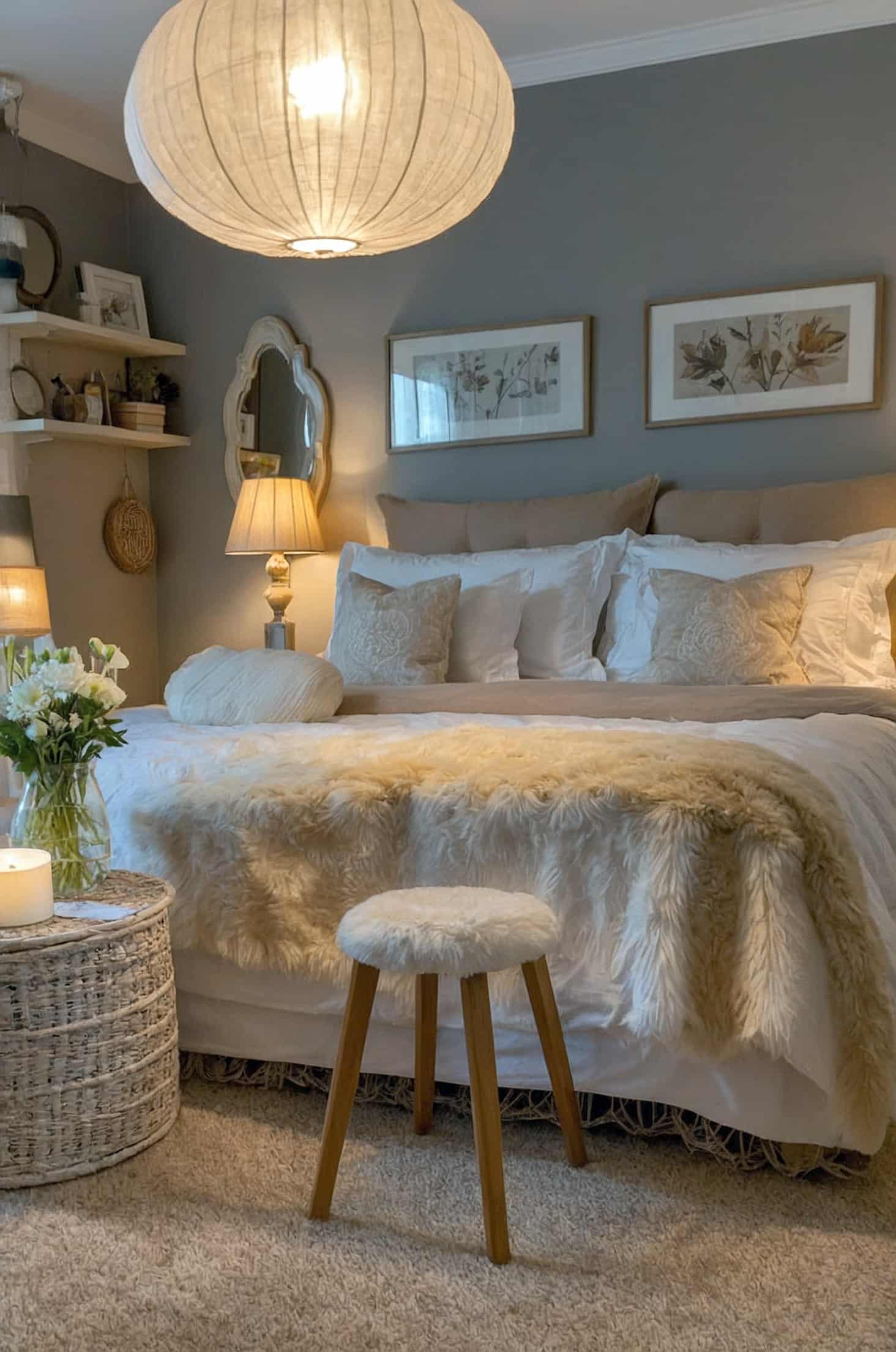 Set the mood in your bedroom with warm, energy efficient led lighting