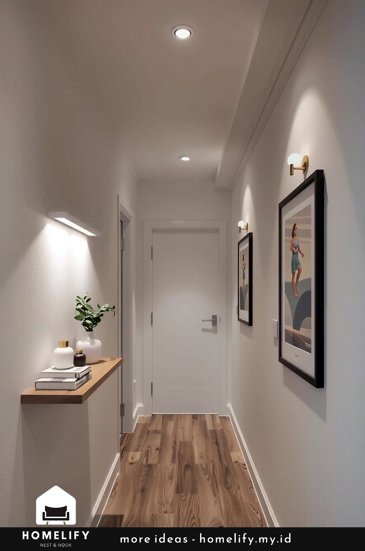 Sleek and subtle hallway design with textural contrast