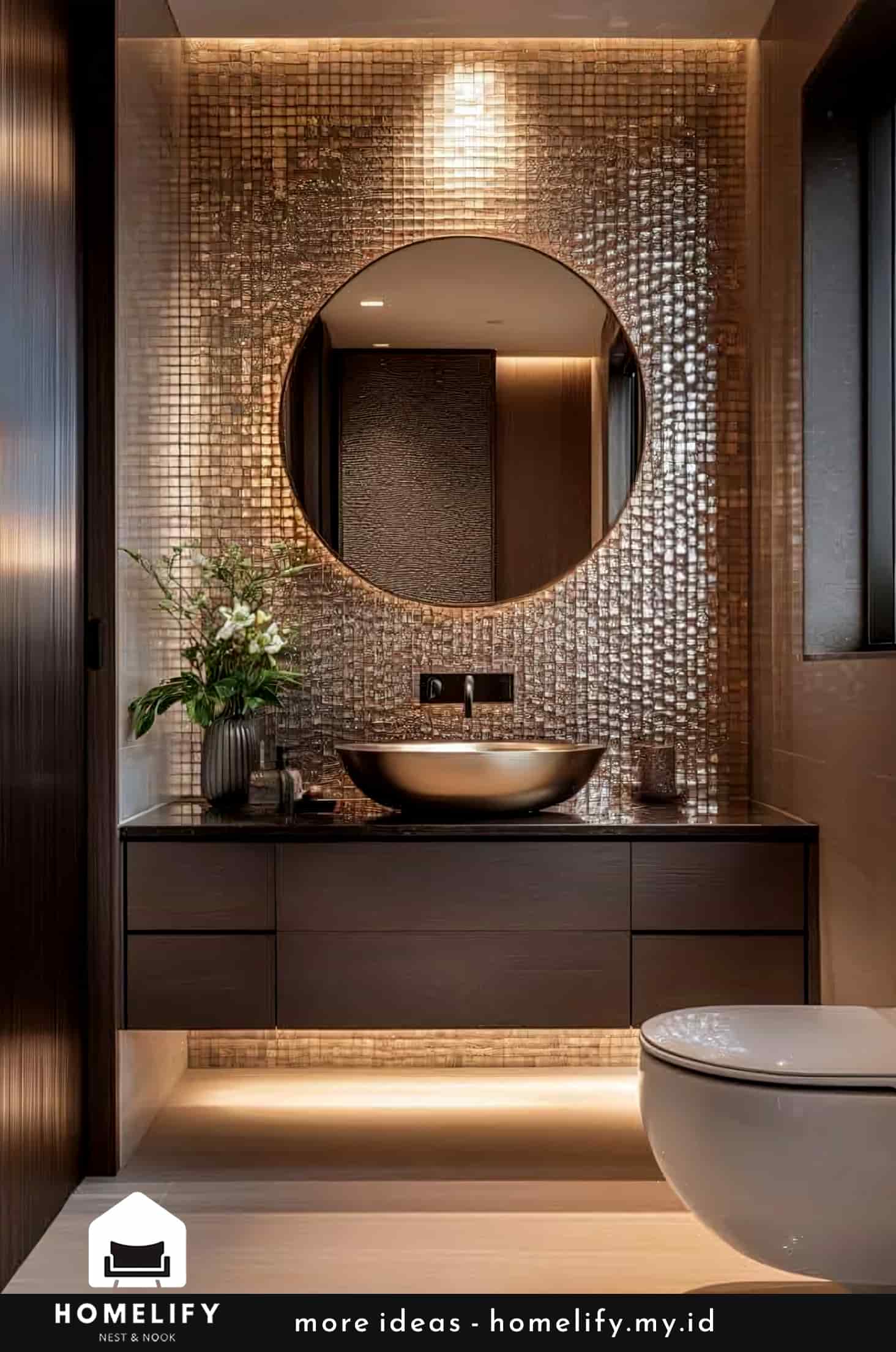 Sophisticated bathroom design with modern luxury and glamour