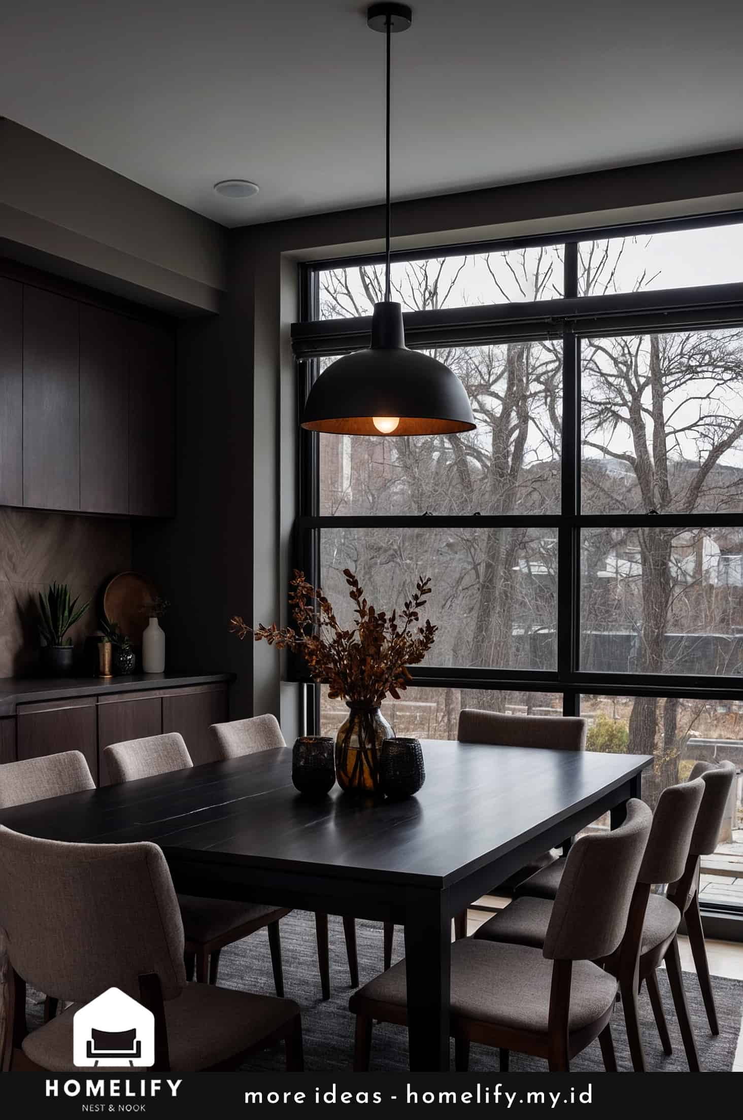 Sophisticated dining room with modern gallery furniture