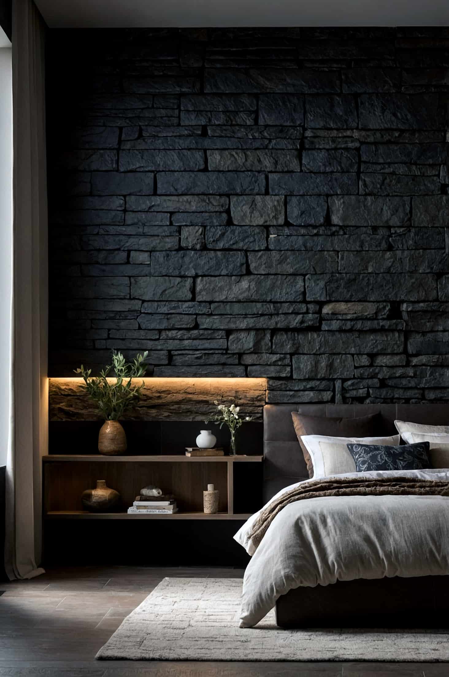 Stone cladding for a natural, cozy touch