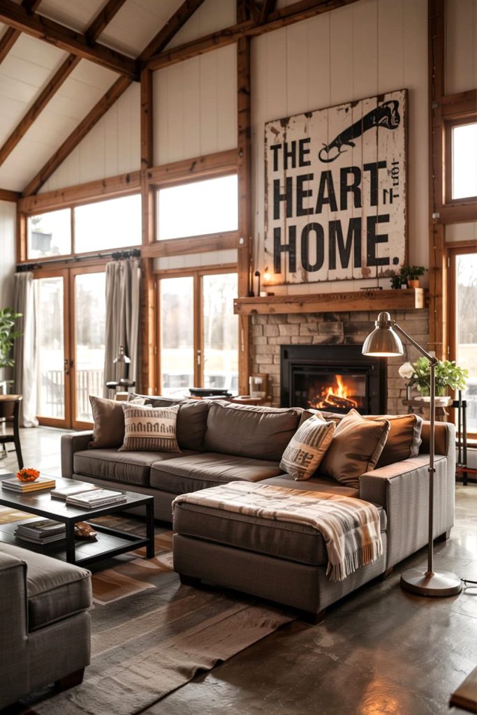 The heart of home cozy barndominium living room comfort