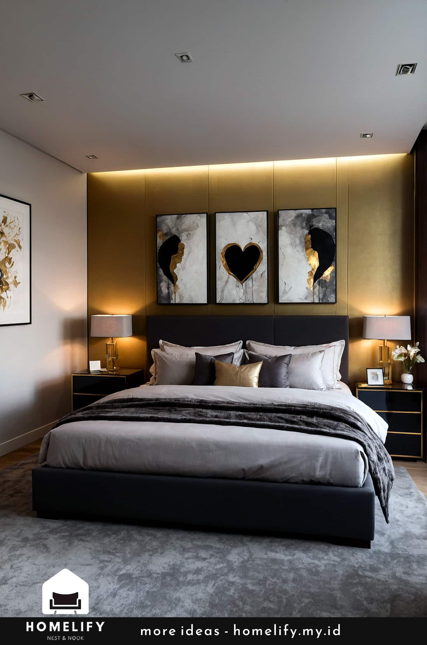 Transform your dark bedroom with romantic art pieces