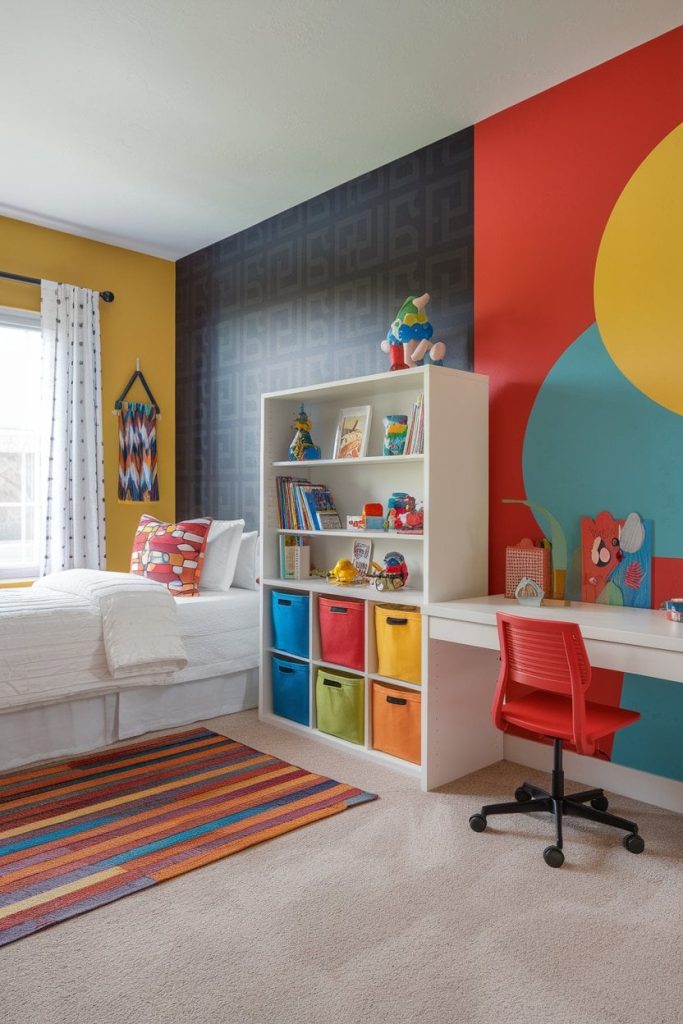 Colorful kids' bedroom bold patterns & vibrant hues