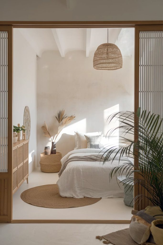 Japandi bedroom neutral harmony with natural materials