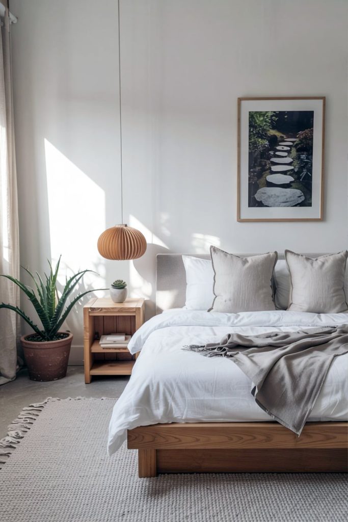 Japandi bedroom zen inspired minimalism & organic wood