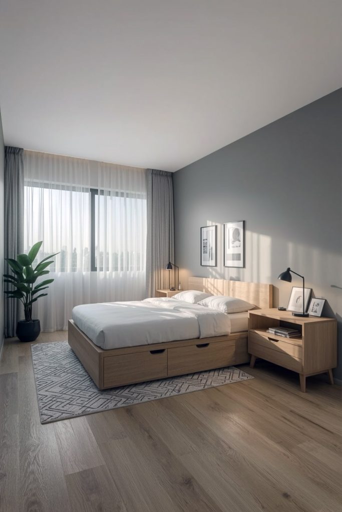 Japandi micro bedroom serene & organized design