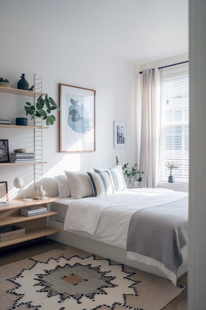 Japandi small bedroom airy & peaceful retreat