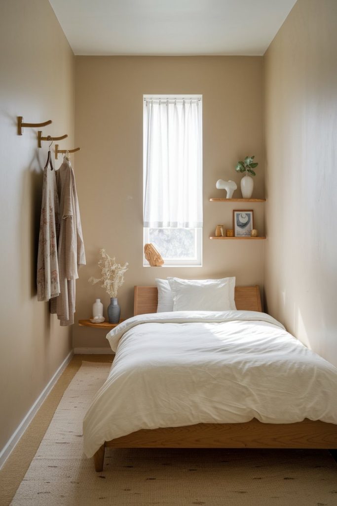 Japandi small bedroom compact sanctuary & neutral tones