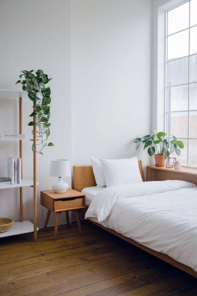 Japandi small bedroom functional aesthetics & essentials