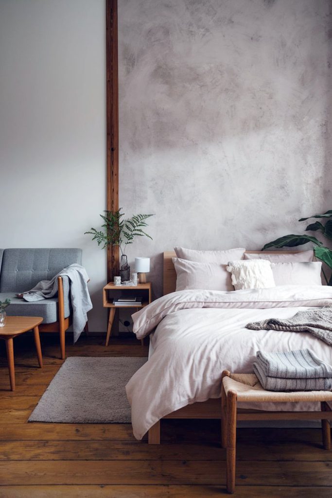Japandi small bedroom plush comfort & tactile fabrics