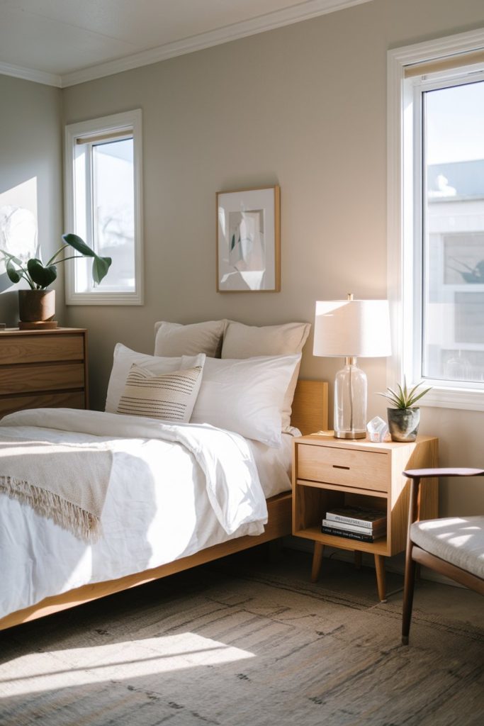 Japandi small bedroom relaxation & tranquility invites