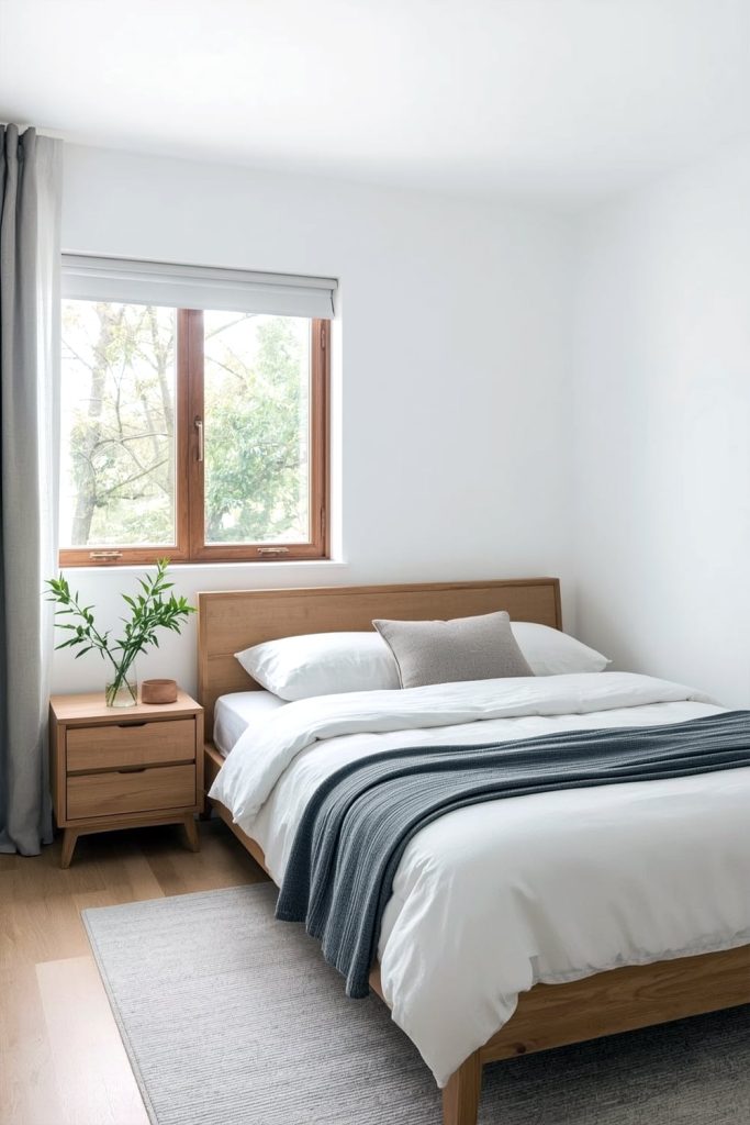 Japandi small bedroom simple layout for restful calm